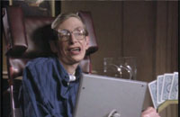 Szenenbild aus 'Angriff der Borg, Teil 1' mit Professor Stephen Hawking